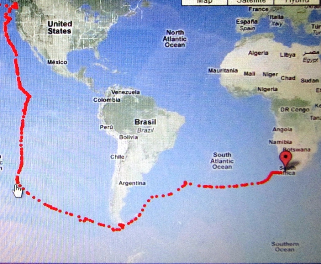 2010 11 S.Africa arrival was in May from 1st Gt Cape Horn Falklands Gough Isl. from Juan de Fuca
