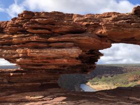 2020-07-01 'Nature's Window' over winding Murchison river gorge -Kalbarri